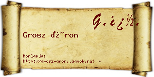 Grosz Áron névjegykártya